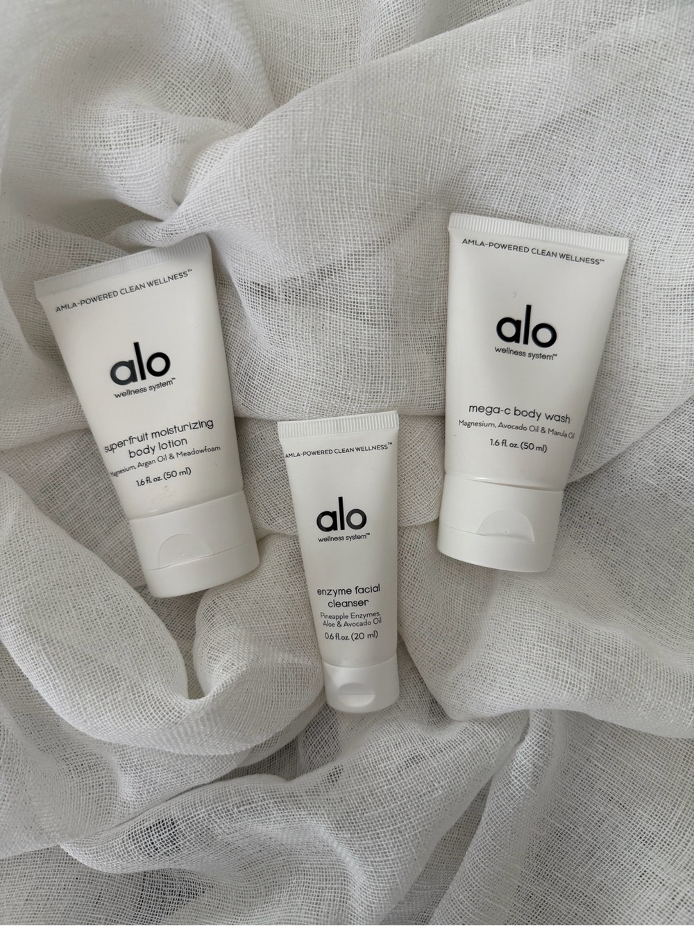 ALO Yoga White Skincare Trio - Moisturizer, Cleanser & Body Wash